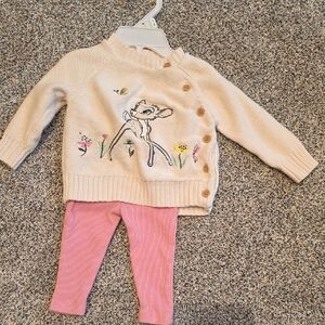 Disney Baby Cream Outfit with Bambi Design